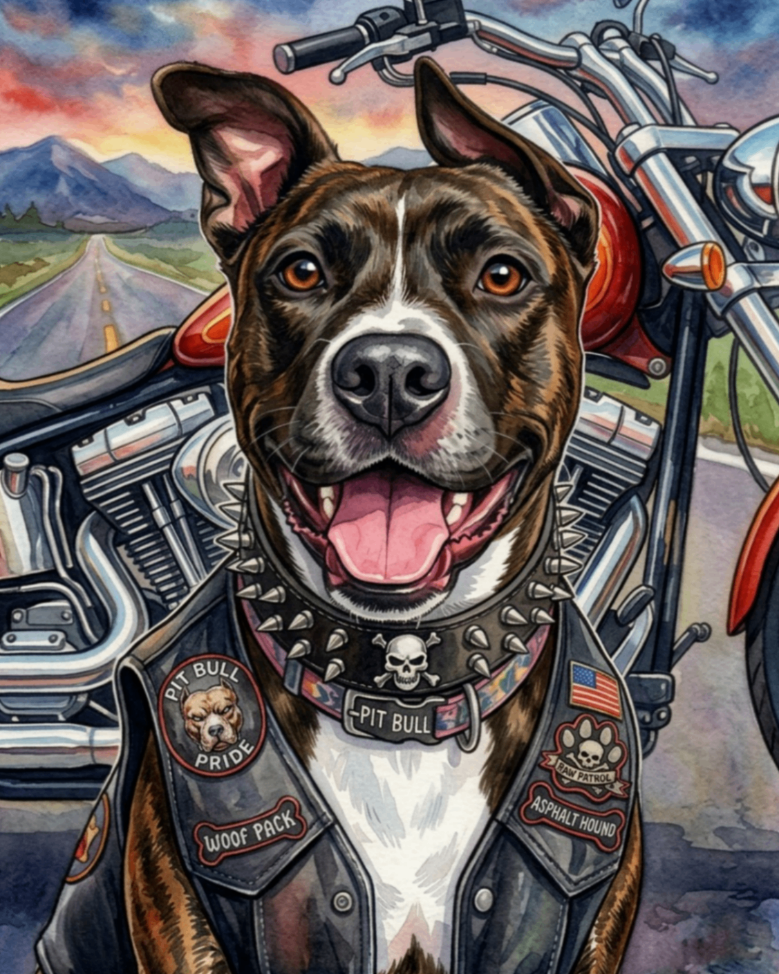 Road Captain — pet portrait as Highway Rebel
