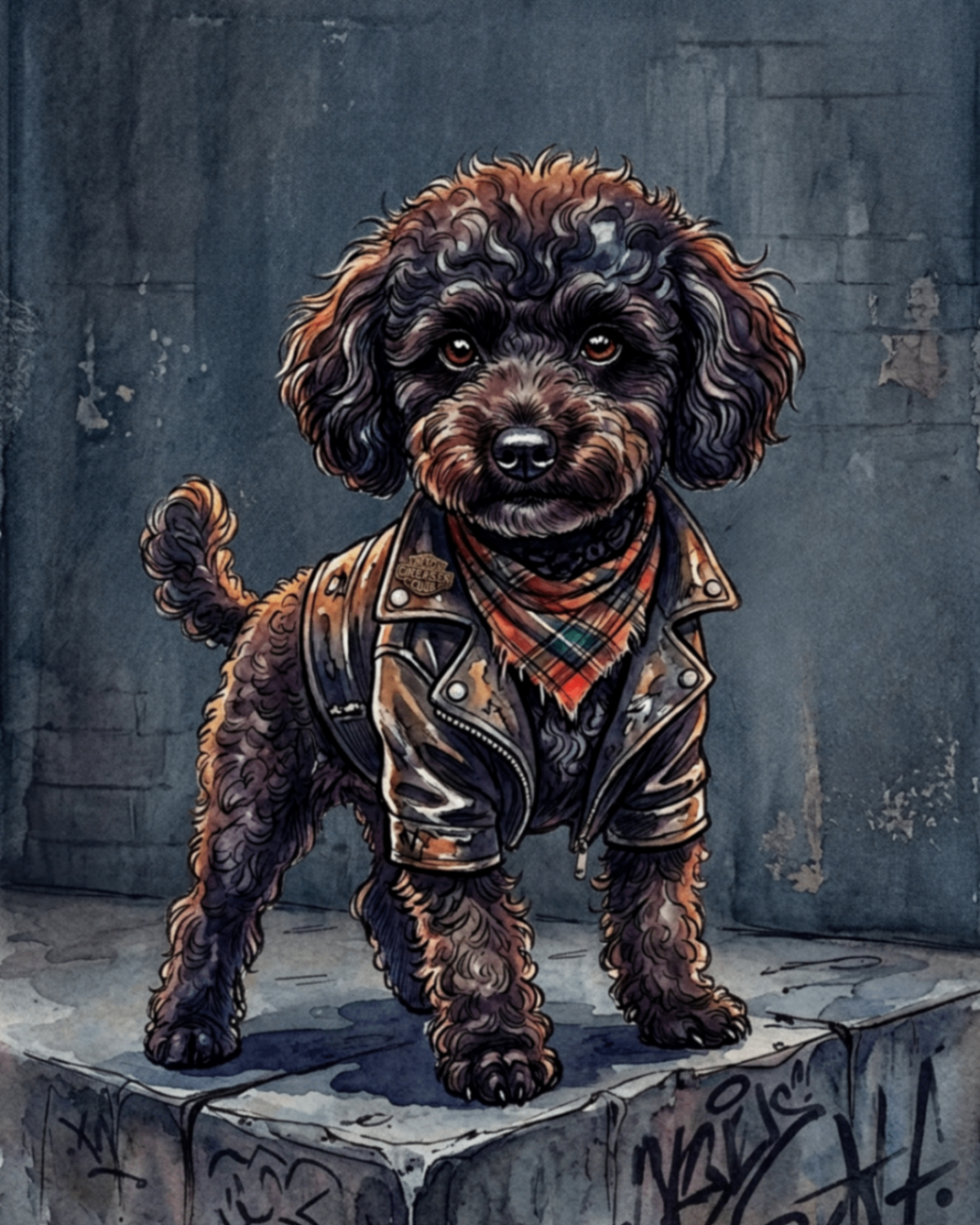 The Punk — pet portrait as Alley Icon