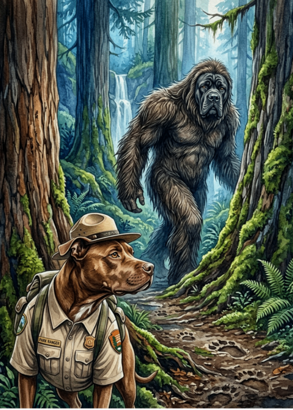 The Ranger — custom pet portrait as National Park Ranger
